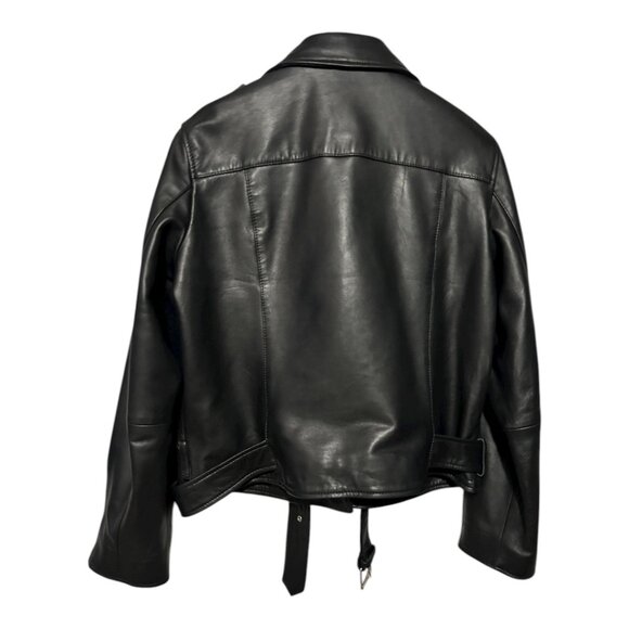 Quince Black Leather Moto Jacket XL - Picture 10 of 11